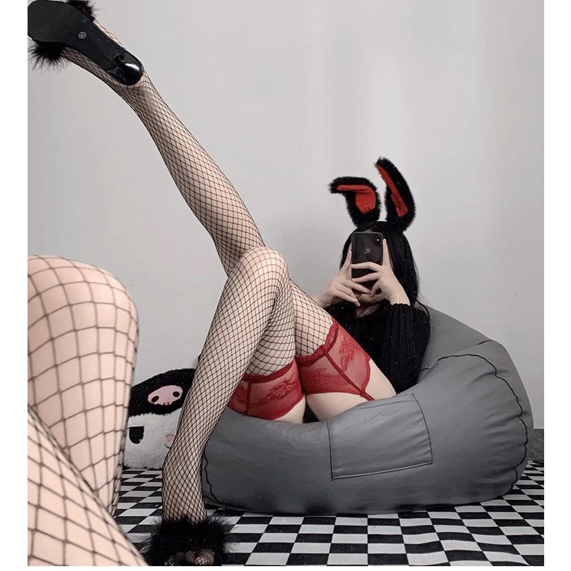 Garter sexy liền tất vớ lưới hoa đen đỏ trắng quyến rũ garters phối đồ cosplay / phụ kiện bar club hộp đêm BIKI T808