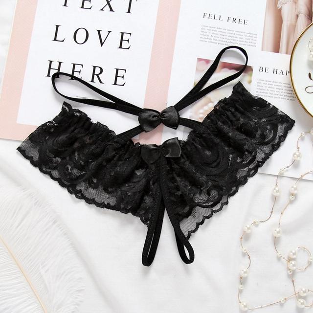 Quần lót lọt khe ren xuyến thấu sexy gợi cảm quần sịp nữ xẻ đáy đỏ đen trắng mềm mịn quyến rũ  T309  HCM