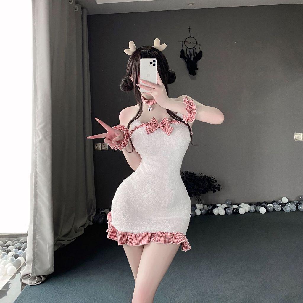 Cosplay gấu bông anime dáng ôm dễ thương thanh lịch đồ ngủ gợi cảm bé cừu trắng nâu kèm phụ kiện cao cấp  N894