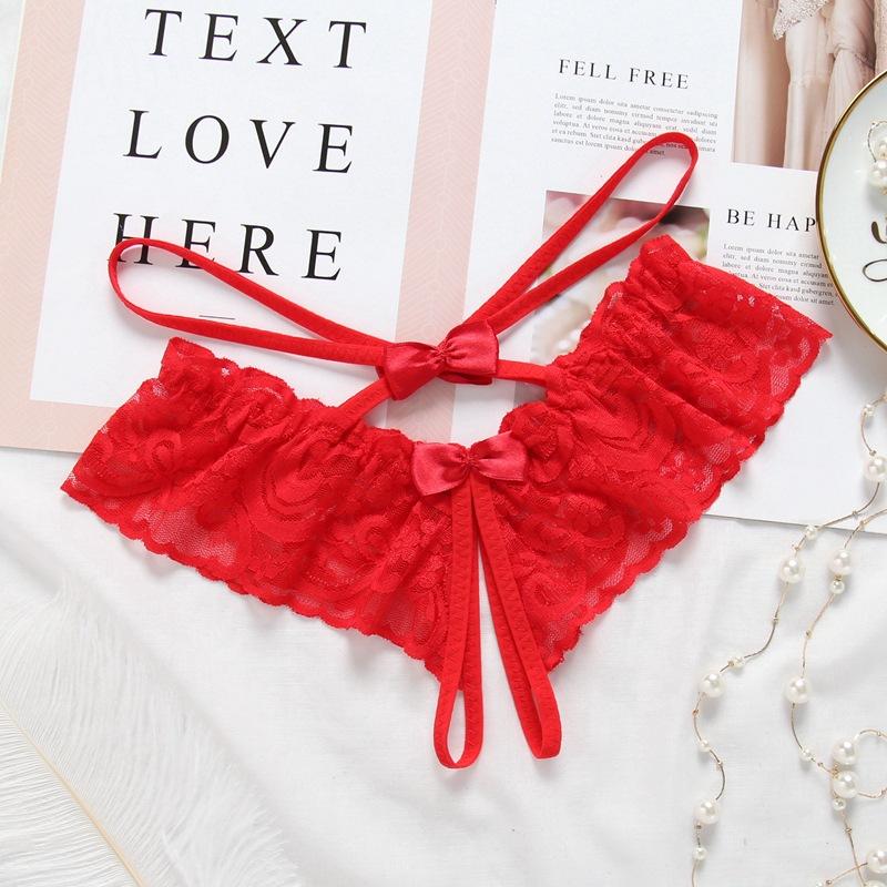 Quần lót lọt khe ren xuyến thấu sexy gợi cảm quần sịp nữ xẻ đáy đỏ đen trắng mềm mịn quyến rũ  T309  HCM