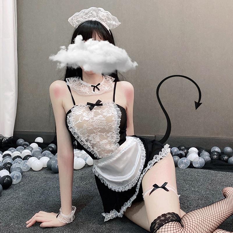 Cosplay hầu gái anime sexy quyến rũ váy đồ ngủ người hầu maid đen kèm tạp đáng yêu gợi cảm  N776  HCM