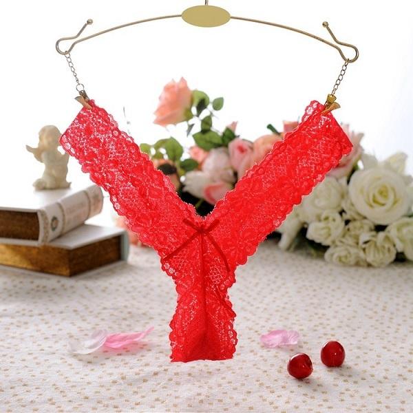 Quần lót ren mềm mịn lọt khe siêu mỏng sexy gợi cảm sịp nữ chữ y họa tiết hoa đen đỏ trắng quyến rũ  T302