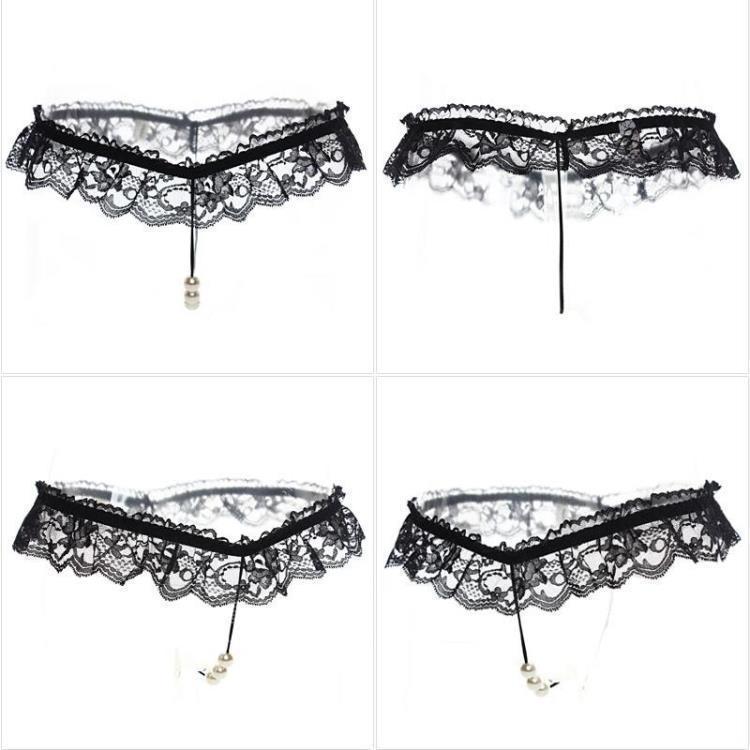 Quần lót lọt khe dây đính hạt đen đỏ trắng hồng sexy gợi cảm quần chip nữ ren xuyên thấu đáng yêu  T301