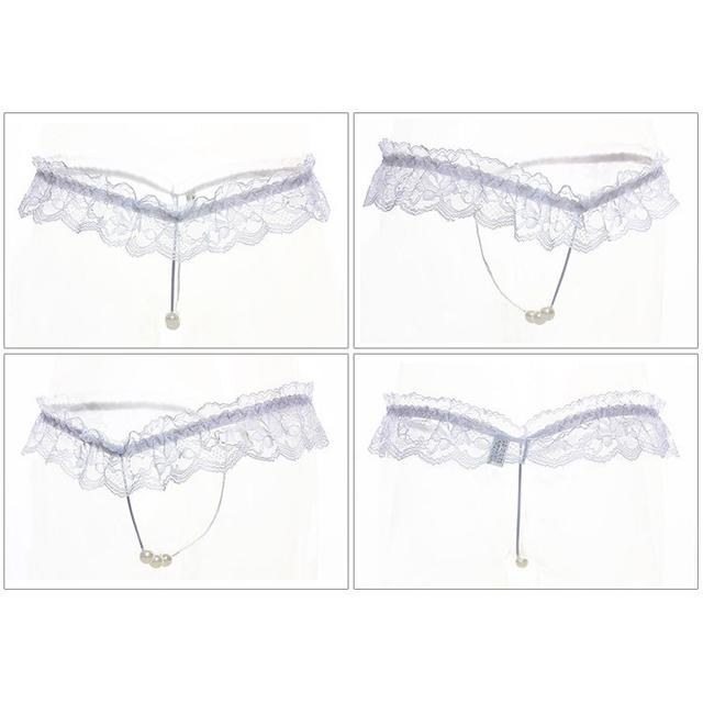 Quần lót lọt khe dây đính hạt đen đỏ trắng hồng sexy gợi cảm quần chip nữ ren xuyên thấu đáng yêu  T301