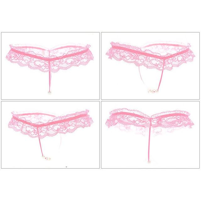 Quần lót lọt khe dây đính hạt đen đỏ trắng hồng sexy gợi cảm quần chip nữ ren xuyên thấu đáng yêu  T301