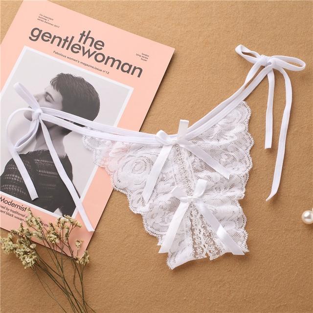 Quần lót nữ ren hoa mềm mại cột dây hông gợi cảm quan chip xẻ đáy mỏng đen đỏ trắng siêu đẹp quyến rũ  T307