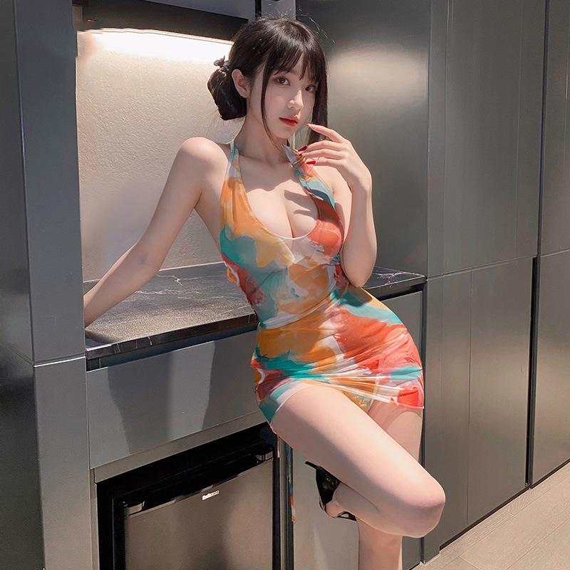 Váy ôm body đi biển xuyên thấu siêu hot gợi cảm đầm ngủ hở lưng khoét ngực kèm·chip sexy quyến rũ  N248  HCM