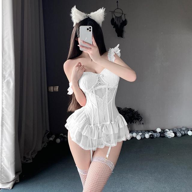 Đồ lót sexy ren có gọng nâng ngực kèm garter nịt tất gợi cảm cao cấp áo corset có đệm lót tôn dáng quyến rũ BIKI N805