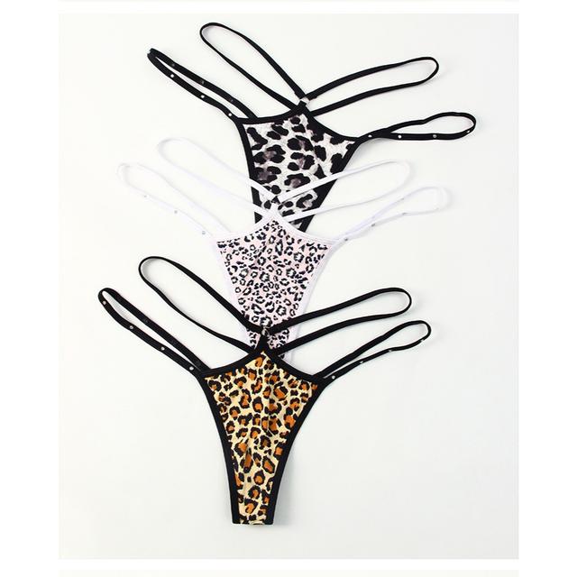 Quần lót lọt khe sexy dây cạp chéo đính đá lấp lánh gợi cảm thanh lịch quan chip nữ da báo quyến rũ  T363