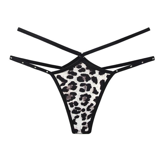 Quần lót lọt khe sexy dây cạp chéo đính đá lấp lánh gợi cảm thanh lịch quan chip nữ da báo quyến rũ  T363