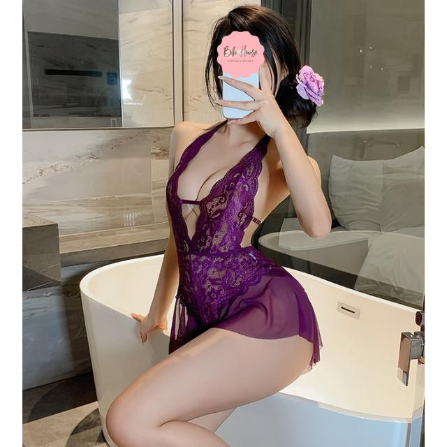 Bodysuits đồ lót liền thân phối ren hoa xẻ đáy siêu xinh gợi cảm áo liền váy xoè xuyên thấu quyến rũ  N948