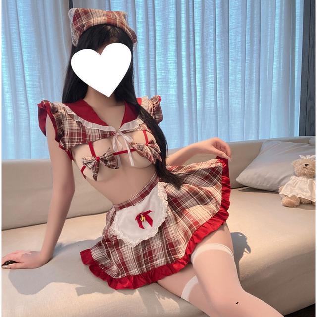 Đồ cosplay sexy hầu gái nơ chuông đáng yêu gợi cảm đồng phục học sinh sọc caro siêu dễ thương quyến rũ  N869