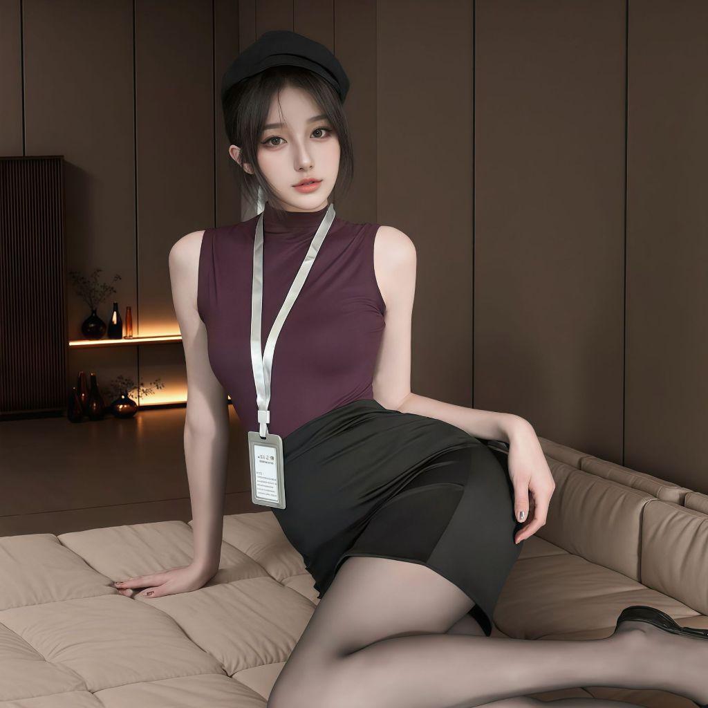 Đồ cosplay sexy thư ký body kèm bảng tên quyến rũ ngọt ngào váy công sở nữ dáng ôm gợi cảm cuốn hút  N319