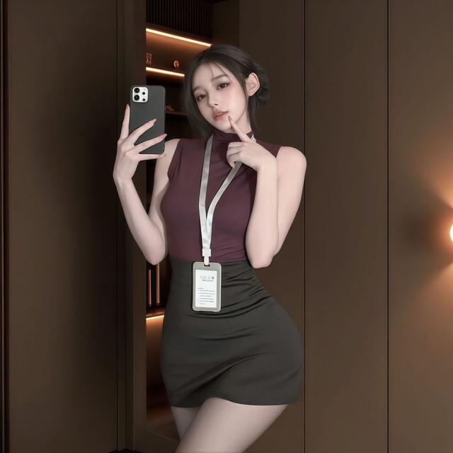 Đồ cosplay sexy thư ký body kèm bảng tên quyến rũ ngọt ngào váy công sở nữ dáng ôm gợi cảm cuốn hút  N319