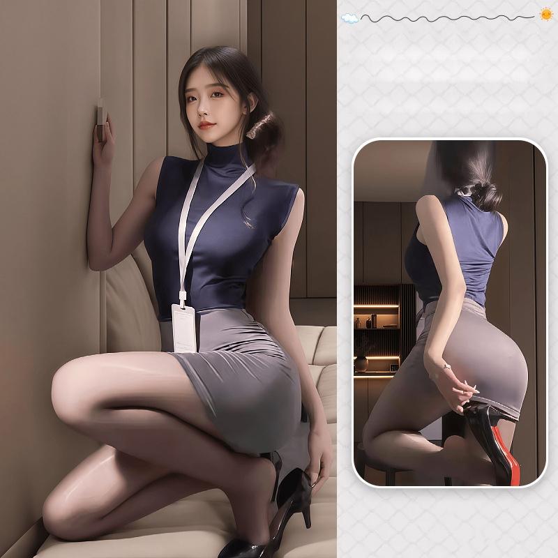 Đồ cosplay sexy thư ký body kèm bảng tên quyến rũ ngọt ngào váy công sở nữ dáng ôm gợi cảm cuốn hút  N319