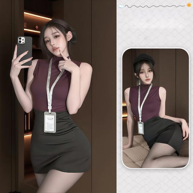 Đồ cosplay sexy thư ký body kèm bảng tên quyến rũ ngọt ngào váy công sở nữ dáng ôm gợi cảm cuốn hút  N319