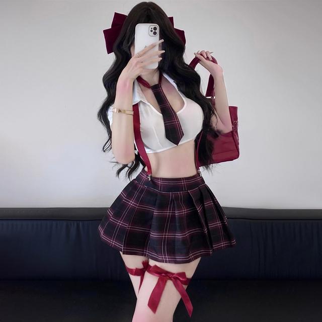 Cosplay học sinh xếp ly đai lưng kèm cà vạt đáng yêu quyến rũ đồ ngủ nữ sinh JK Nhật Bản sexy gợi cảm  N763
