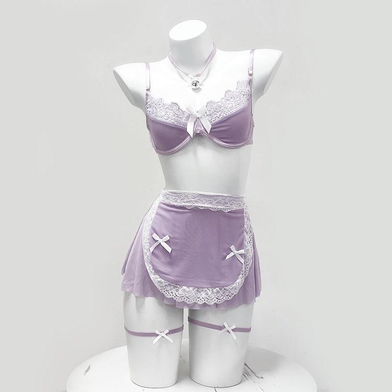 Set đồ lót cosplay hầu gái có gọng gợi cảm đáng yêu đồ ngủ nữ giúp việc ren xuyên thấu quyến rũ tinh tế  N578