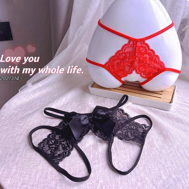 Quần lót ren hoa xẻ đáy cạp cao sexy gợi cảm chip nữ phối nơ khoét đũng hottie quyến rũ  T338  HCM  Hỏa Tốc