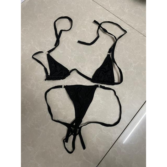 Bộ đồ lót nữ buộc dây gợi cảm đáng yêu set nội y lingerie quần lọt khe kèm áo không gọng đen trắng quyến rũ BIKI T324