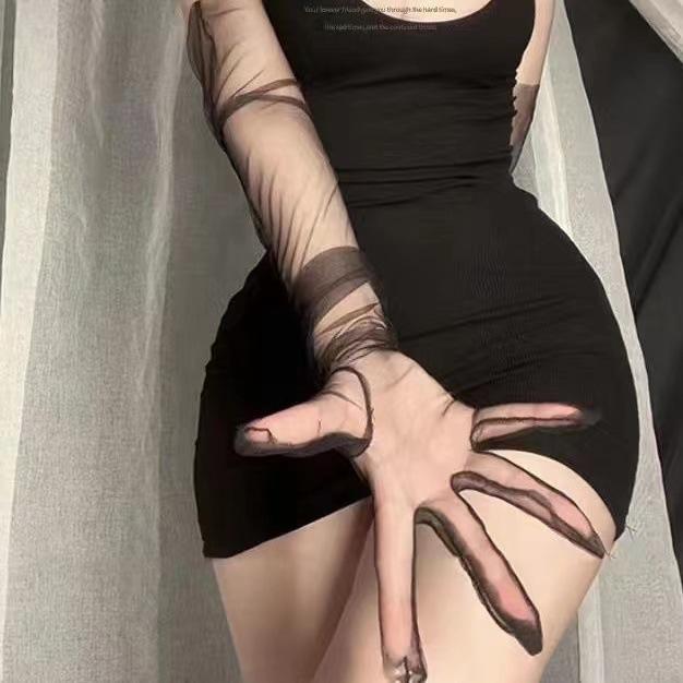 Găng tay lưới phối ren hoa sexy gợi cảm bao tay cưới cô dâu phối đồ nữ cosplay quyến rũ thanh lịch  T512