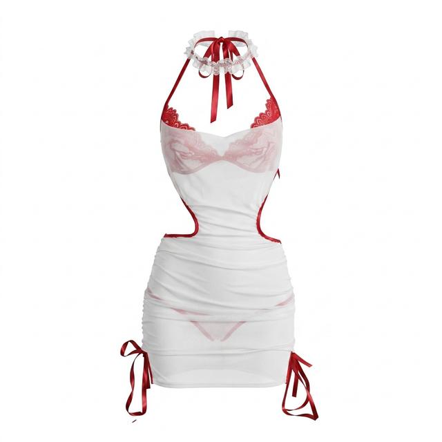Váy ccosplay y tá ren cổ đổ ôm body gợi cảm đáng yêu đồ ngủ nữ bác bĩ hở lưng quyến rũ thanh lịch  N752  HCM