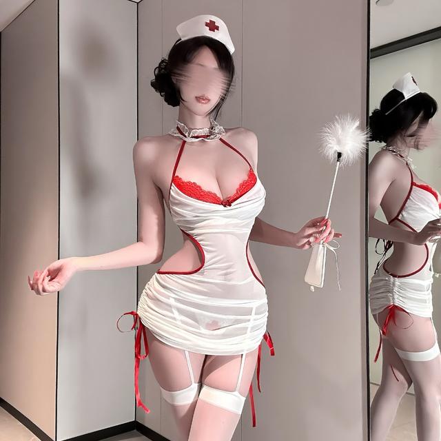 Váy ccosplay y tá ren cổ đổ ôm body gợi cảm đáng yêu đồ ngủ nữ bác bĩ hở lưng quyến rũ thanh lịch  N752  HCM