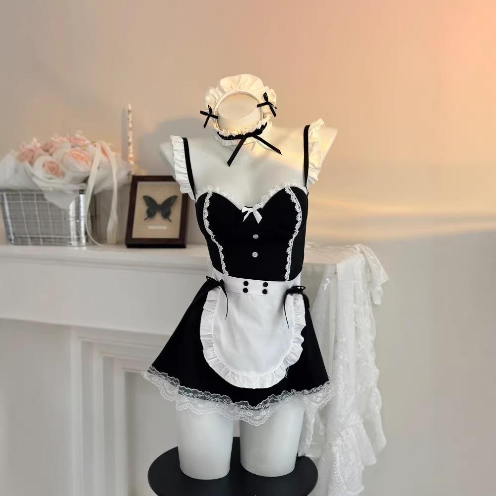 Váy ngủ cosplay hầu gái maid cao cấp có gọng nâng ngực quyến rũ set hoá trang nàng hầu anime xinh yêu  N579