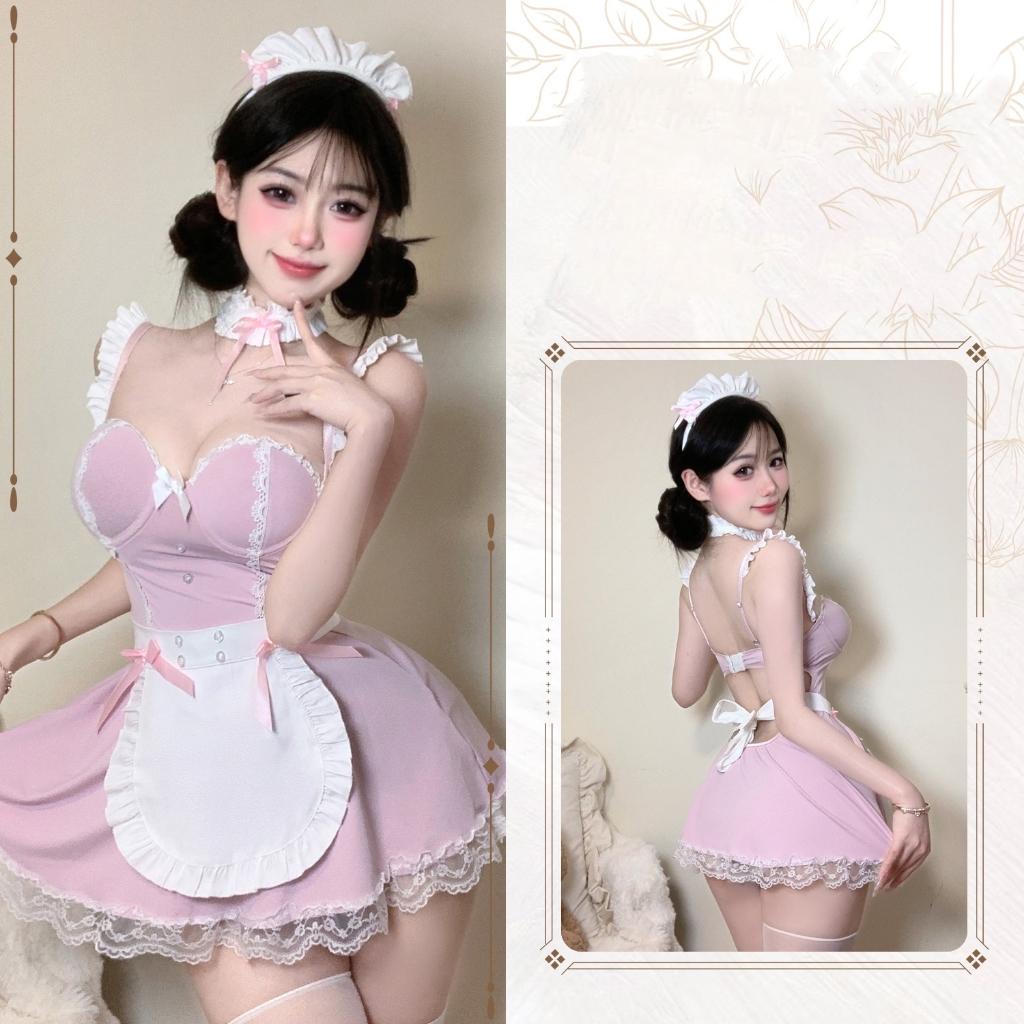 Váy ngủ cosplay hầu gái maid cao cấp có gọng nâng ngực quyến rũ set hoá trang nàng hầu anime xinh yêu  N579