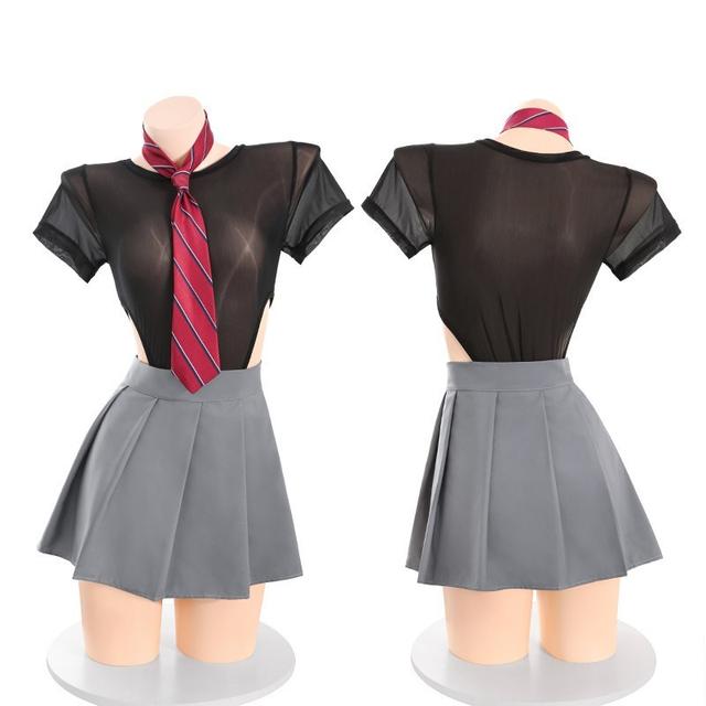 Cosplay học sinh sexy xuyên thấu cà vạt xinh yêu gợi cảm váy xếp ly nữ sinh Nhật Bản dễ thương quyến rũ  N861