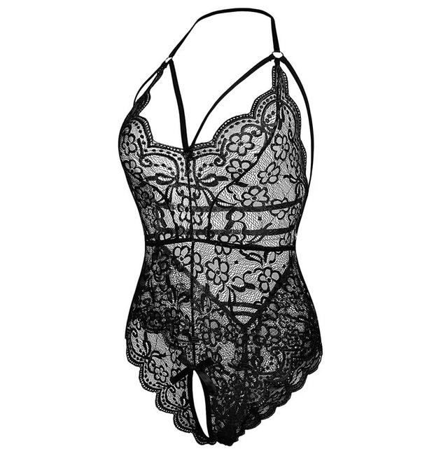 Jumsuits ren hoa kèm choker cổ cực xinh gợi cảm đồ ngủ liền thân dáng ôm body lưng chéo quyến rũ tinh tế  N505