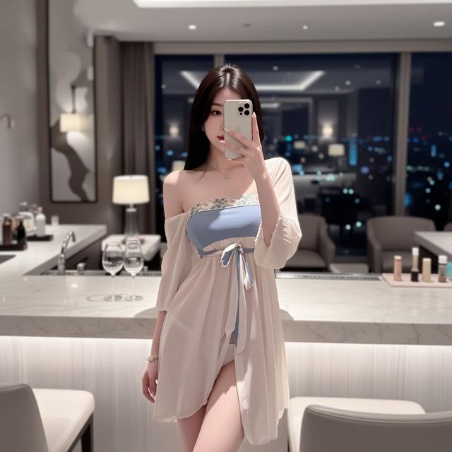 Váy cosplay cổ trang trung hoa voan xuyên thấu quyến rũ dịu dàng đồ ngủ hanfu xẻ tà gợi cảm thanh lịch  N382