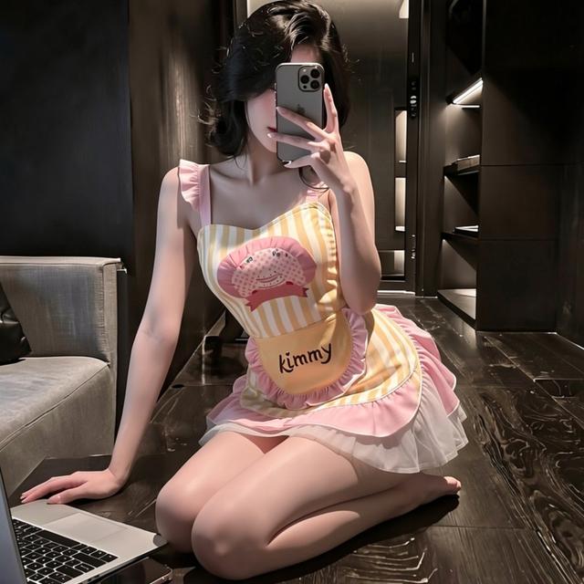 Set người giúp việc phong cách nấu ăn đầu bếp xinh xắn đáng yêu đồ ngủ cosplay cô hầu tạp dề dễ thương  N574