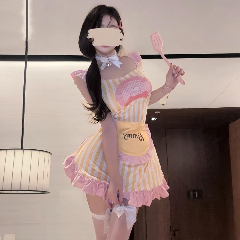 Set người giúp việc phong cách nấu ăn đầu bếp xinh xắn đáng yêu đồ ngủ cosplay cô hầu tạp dề dễ thương  N574