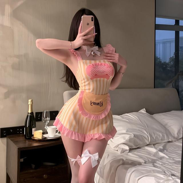 Set người giúp việc phong cách nấu ăn đầu bếp xinh xắn đáng yêu đồ ngủ cosplay cô hầu tạp dề dễ thương  N574