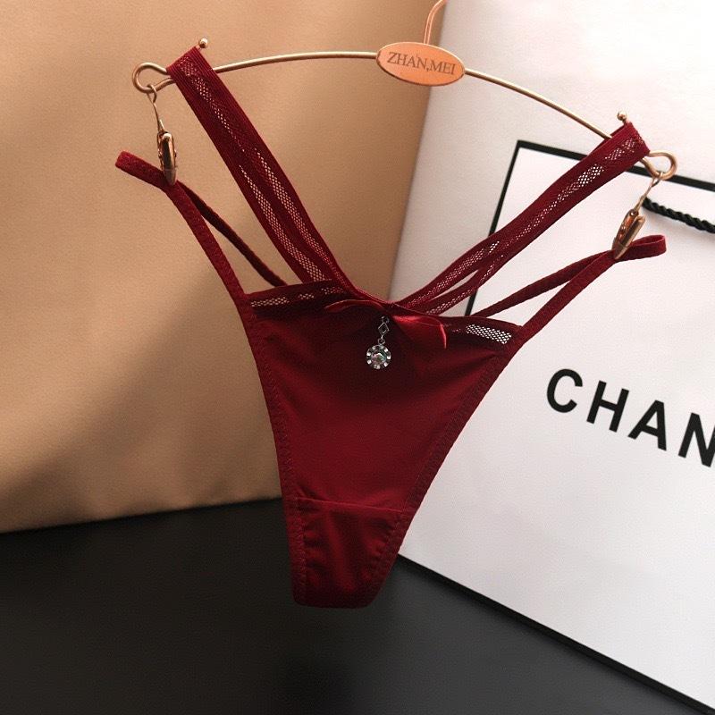 Quần lót lọt khe nữ cạp chéo sexy quyến rũ quan chip dây đính nơ xinh xắn gợi cảm  T342