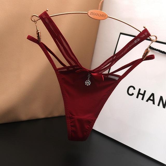 Quần lót lọt khe nữ cạp chéo sexy quyến rũ quan chip dây đính nơ xinh xắn gợi cảm  T342