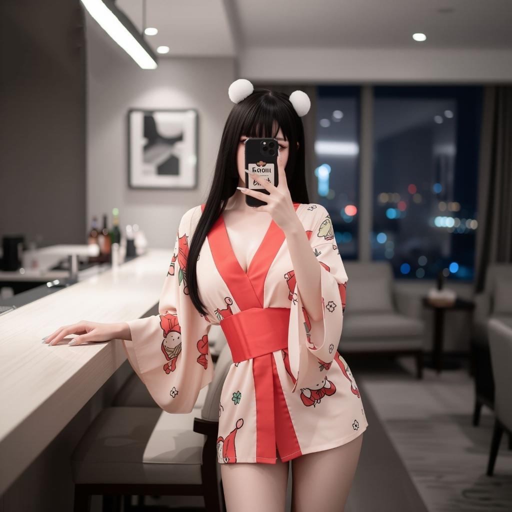 Đồ ngủ kimono Nhật Bản in hoạ tiết động vật anime xinh yêu dễ thường áo choàng ngủ sexy xẻ V1 gợi cảm  N740