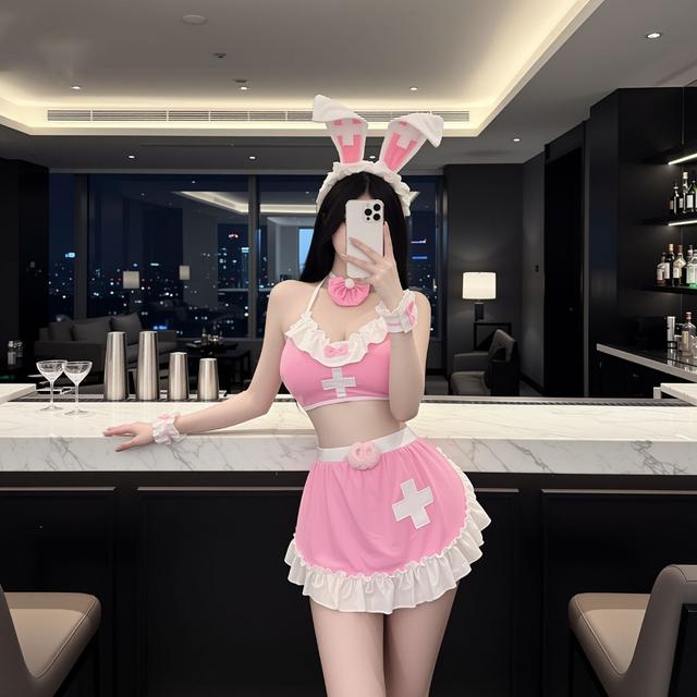 Set cosplay thỏ bông có đuôi xinh yêu dễ thương đồ ngủ nữ y tá anime tạp dề quyến rũ gợi cảm  N553