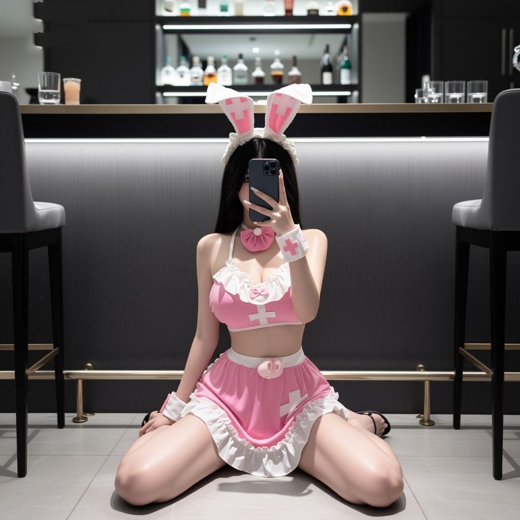 Set cosplay thỏ bông có đuôi xinh yêu dễ thương đồ ngủ nữ y tá anime tạp dề quyến rũ gợi cảm  N553