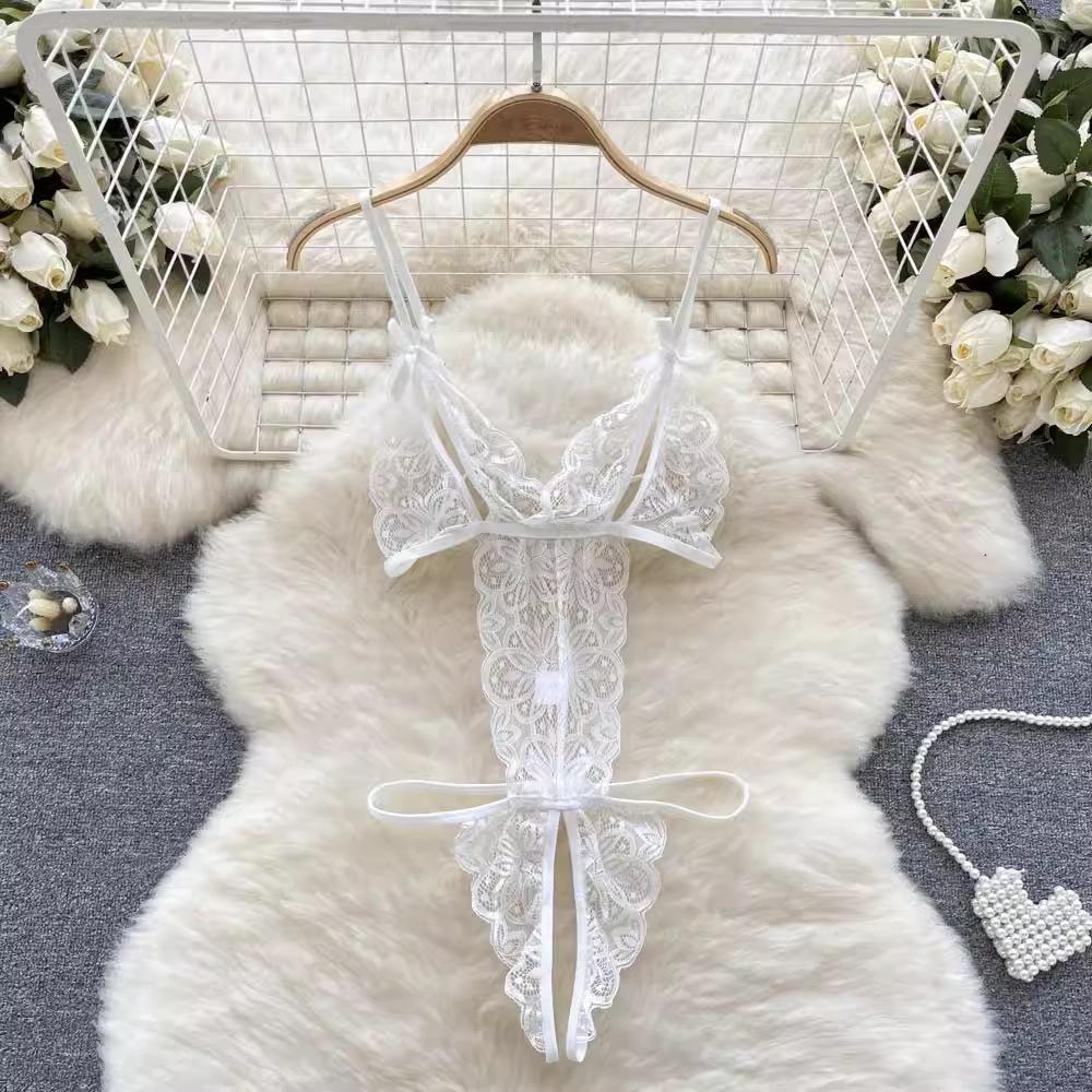 Bodysuits đồ lót liền thân xẻ V1 ren hoa sexy gợi cảm áo ngủ 1 mảnh hở đáy đen đỏ trăng quyến rũ tinh tế  N939