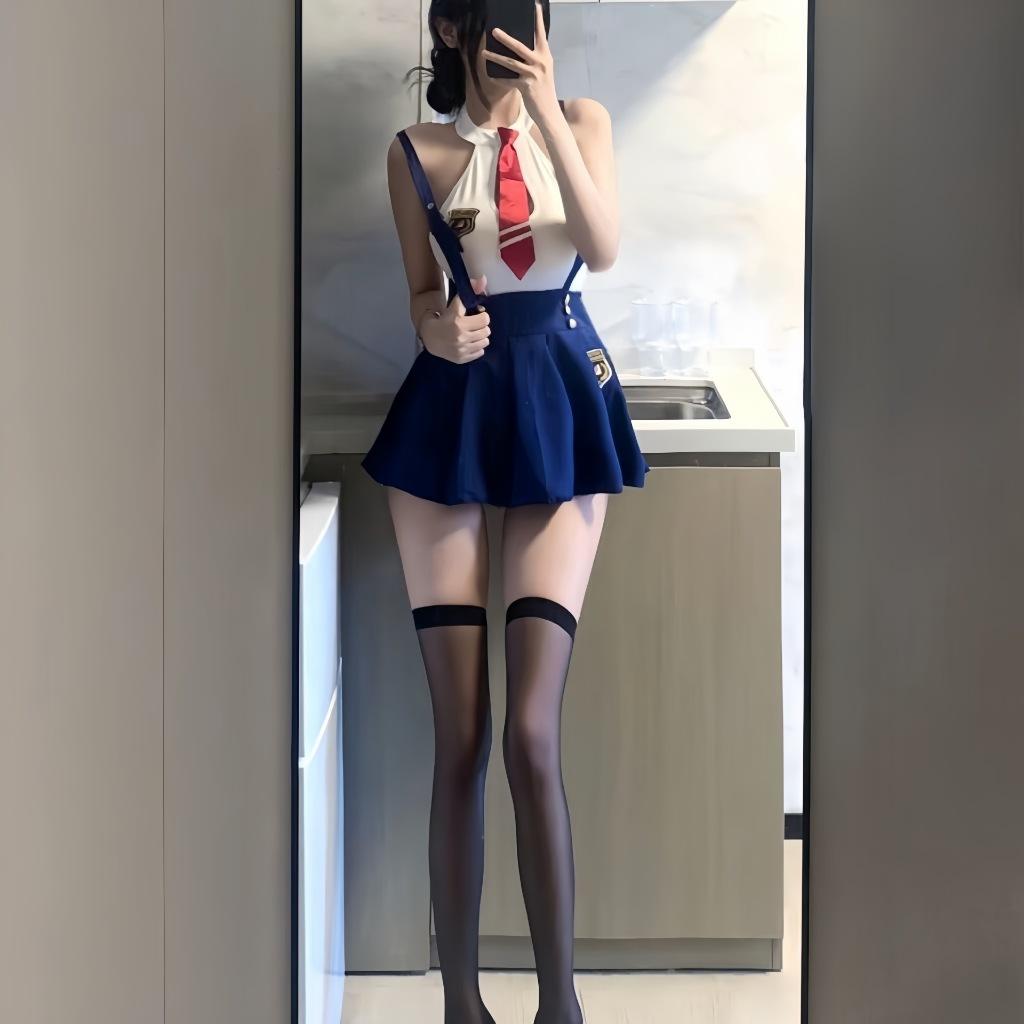 Đồ cosplay học sinh phong cách hoàng gia quyến rũ thanh lịch váy xếp ly nữ sinh kèm cà vạt sexy gợi cảm  N868