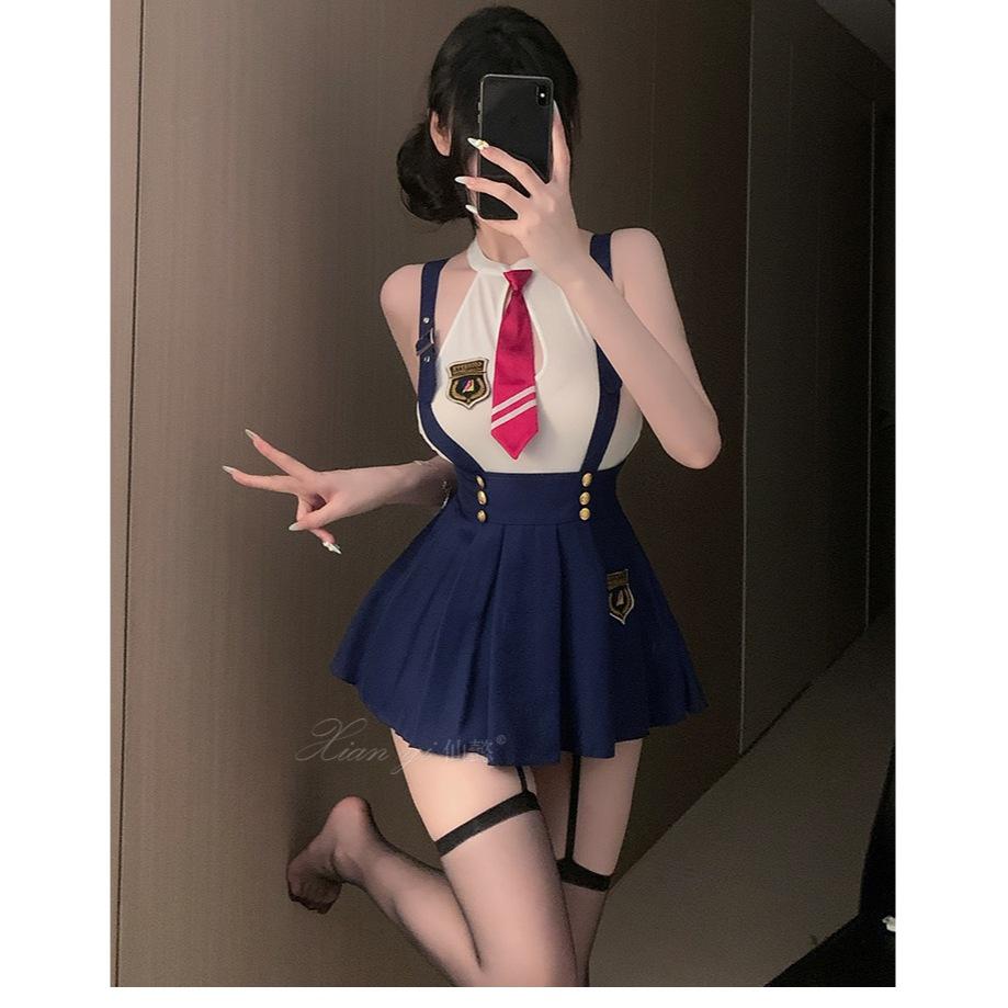 Đồ cosplay học sinh phong cách hoàng gia quyến rũ thanh lịch váy xếp ly nữ sinh kèm cà vạt sexy gợi cảm  N868