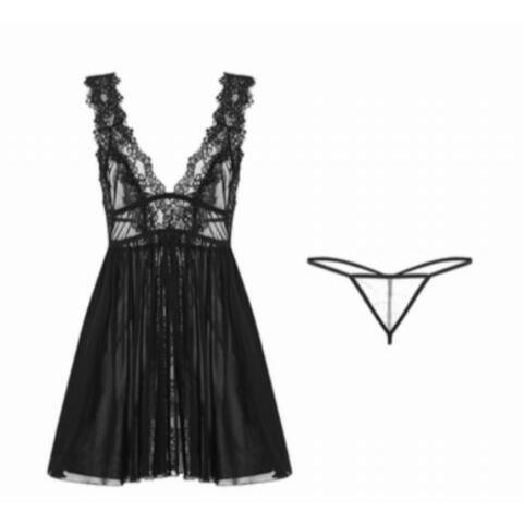 Váy ngủ sexy ren xuyên thấu dáng xoè đáng yêu gợi cảm đầm tiểu thư xẻ sau hở lưng kèm chip xinh quyến rũ  N281