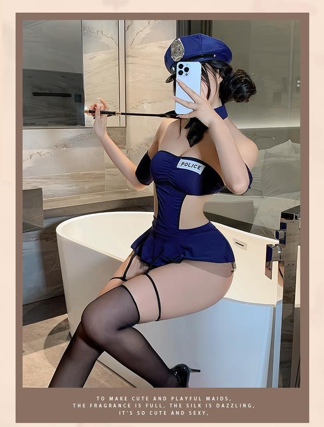 Cosplay cảnh sát xanh liền thân siêu xinh gợi cảm bodysuit nữ tiếp viên cơ trưởng kèm phụ kiện quyến rũ  N709