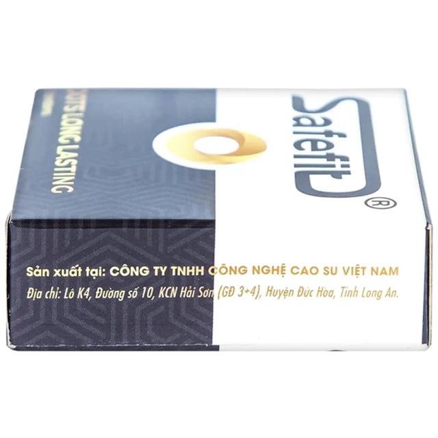 Bao cao su Safefit Dots Long Lasting S52 có vòng gân, hạt nổi, thắt chống tuột (3 cái)