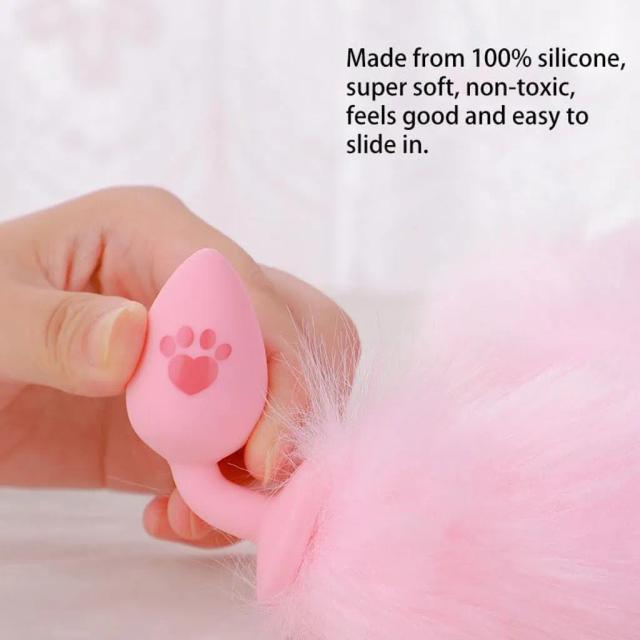 Đuôi Thỏ Cosplay Silicone Hồng Cute
