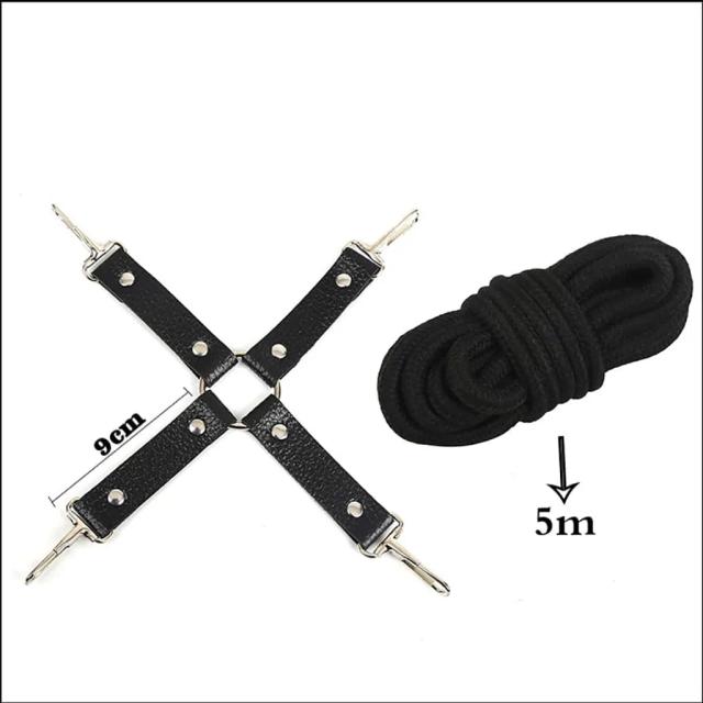 Bộ BDSM 10 Món Da Màu Đen – Bịt Mắt, Ball Gag, Còng Tay Chân, Dây Trói, Roi & Kẹp