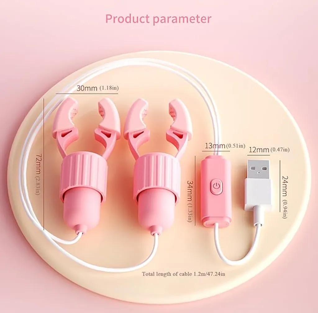 Kẹp Vú Rung Đôi 12 Chế Độ Có Dây Cắm USB