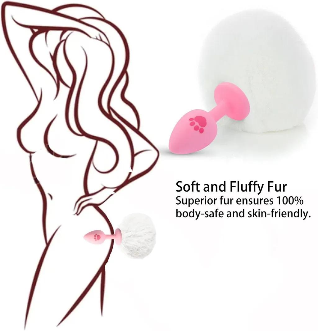 Đuôi Thỏ Cosplay Silicone Trắng Cute